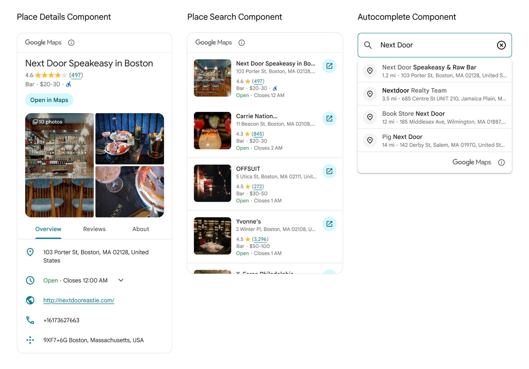 Places UI Kit가 장소 데이터를 UI 컴포넌트로 제공하는 구조를 설명하는 이미지