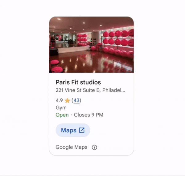Places UI Kit 데모 페이지에서 실제 동작을 확인하는 화면