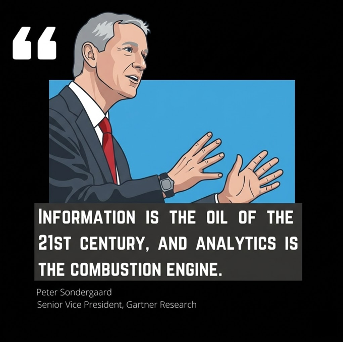"정보는 21세기의 원유(Oil)이고, 분석은 연소 엔진(Combustion Engine)이다."