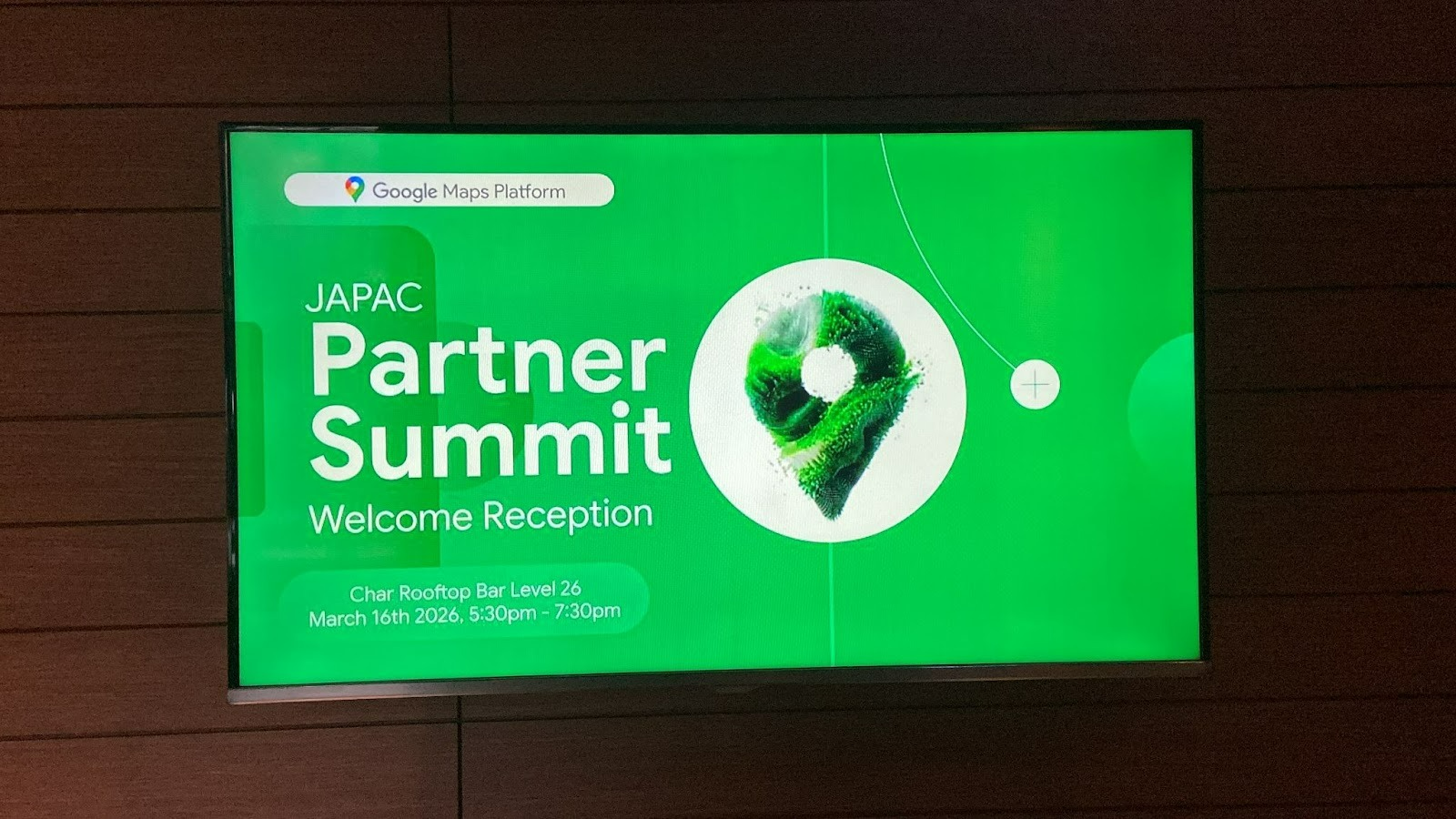 Google Map Partner Summit Welcome Reception